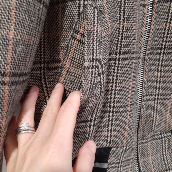 Vintage Wool Bomber Jacket with Fleece Collar - Picture 4 of 10